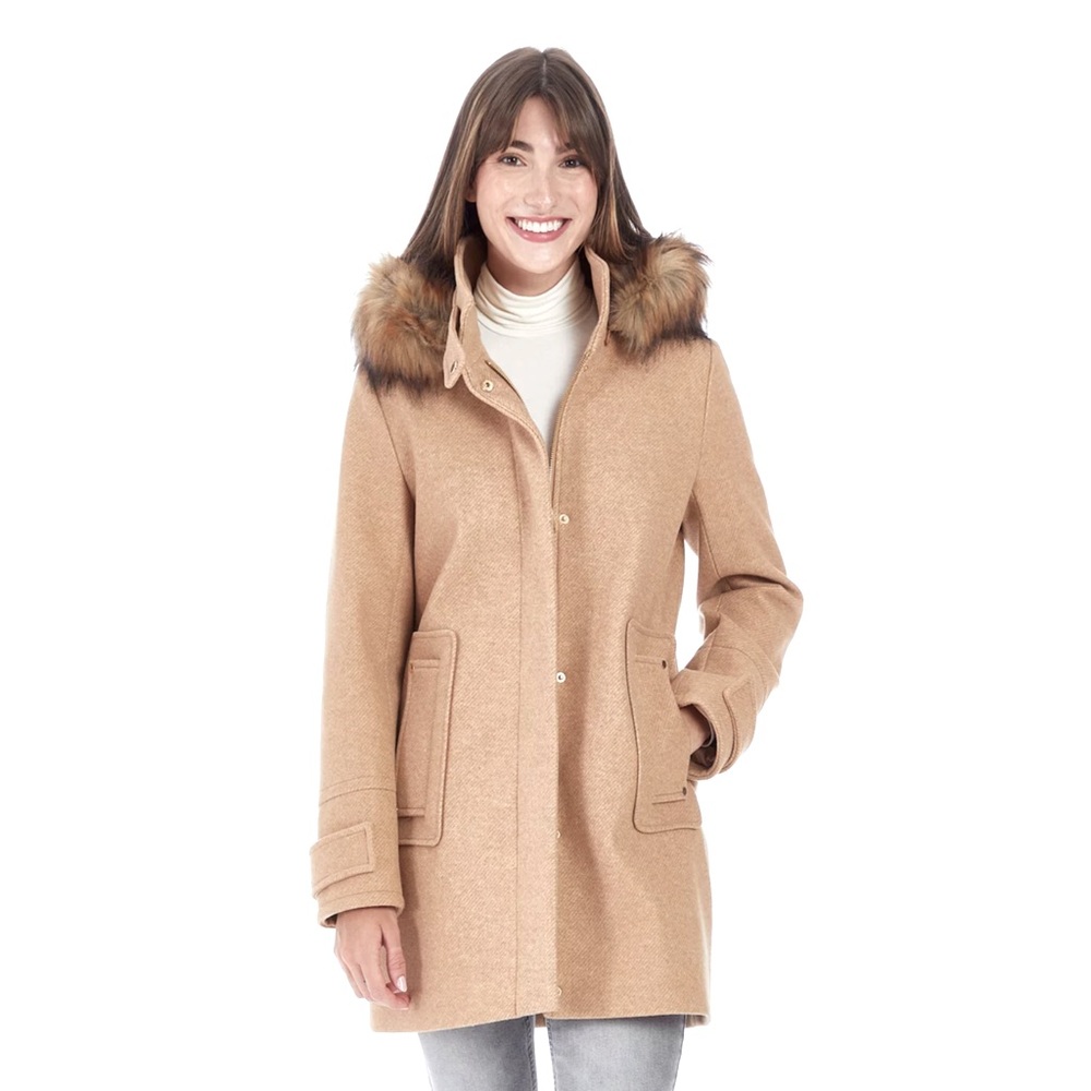 NWT! Women's Nine West Modern Duffle Coat with Removeable Hood XL